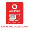 Vodafone Pay As You Go Sim Card Trio