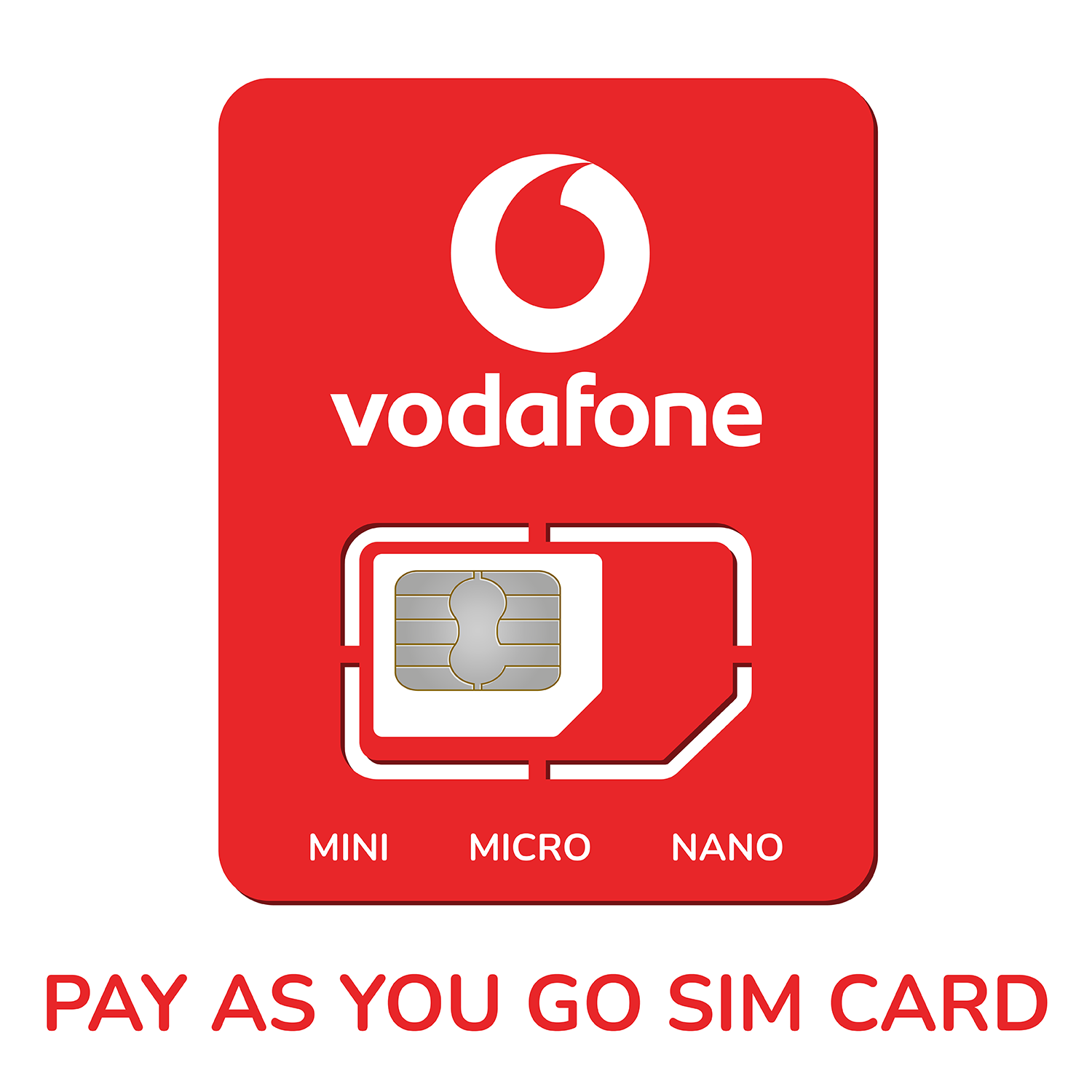 shuffle Gravere vægt Vodafone Pay As You Go Sim Card Trio VODATRIO-PAYG | Appliances Direct