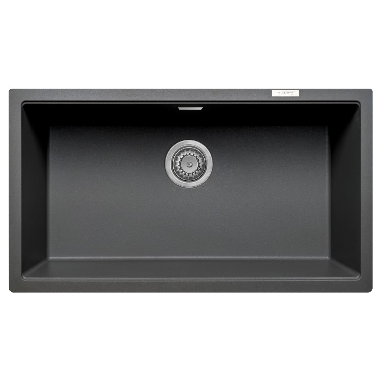 Single Bowl Undermount Gunmetal Grey Granite Kitchen Sink with Reversible Drainer - Essence