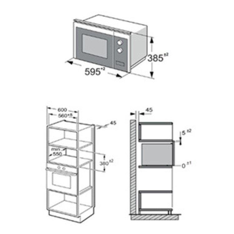 CDA Built-In 900W Microwave - Black