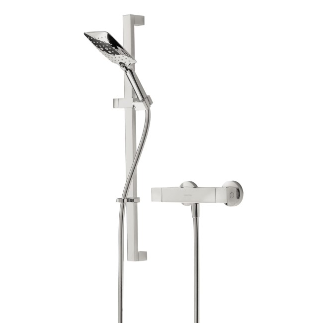 Bristan Vertico Thermostatic Mixer Bar Shower with Slide Rail & Square Handset 