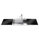 VR78N Smeg VR78N Quadra ULP Single Bowl Sink with Colander and Black Chopping Boards