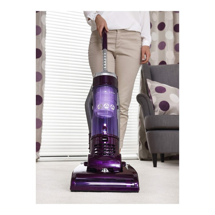 Hoover VR81VR01001 Vision Reach Bagless Upright Vacuum Cleaner Silver and Purple