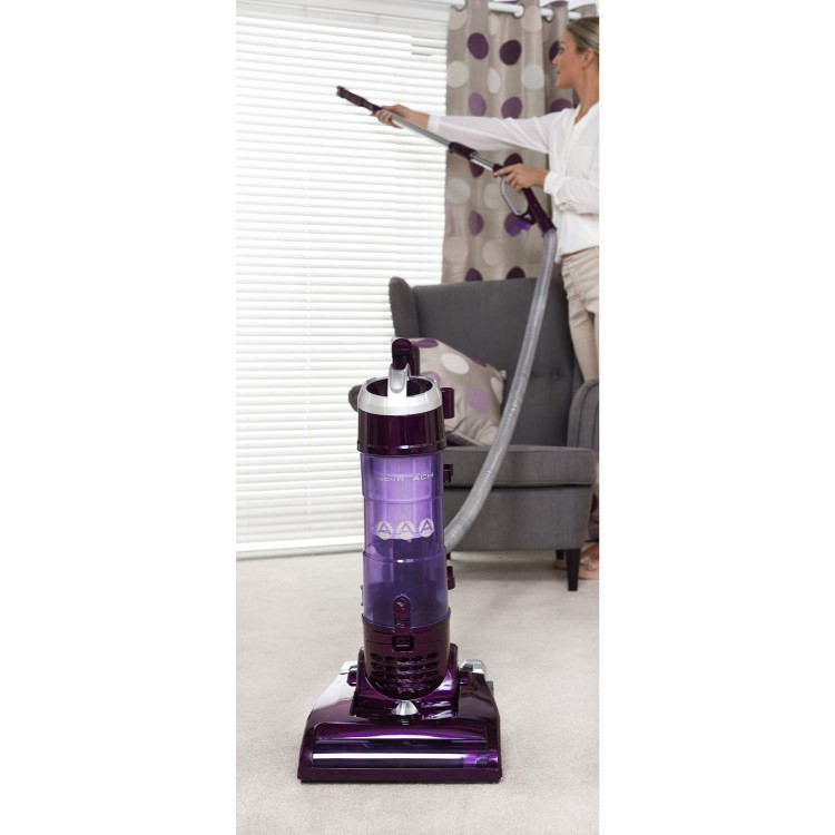 Hoover VR81VR01001 Vision Reach Bagless Upright Vacuum Cleaner Silver and Purple