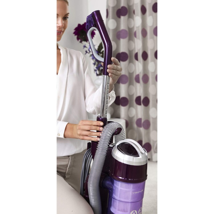 Hoover VR81VR01001 Vision Reach Bagless Upright Vacuum Cleaner Silver and Purple