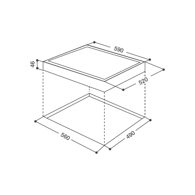 Indesit VRM640MC 60cm Wide Frameless Ceramic Hob