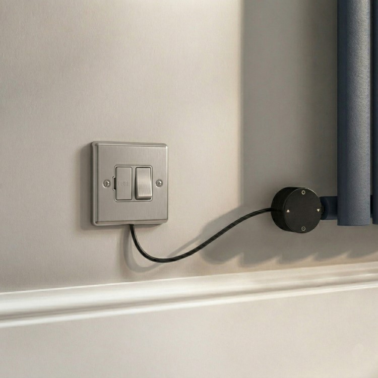 Midnight Black Vertical Smart Electric Radiator with Wi-Fi Thermostat - 1000W - H1600xW236mm - Bathroom Safe