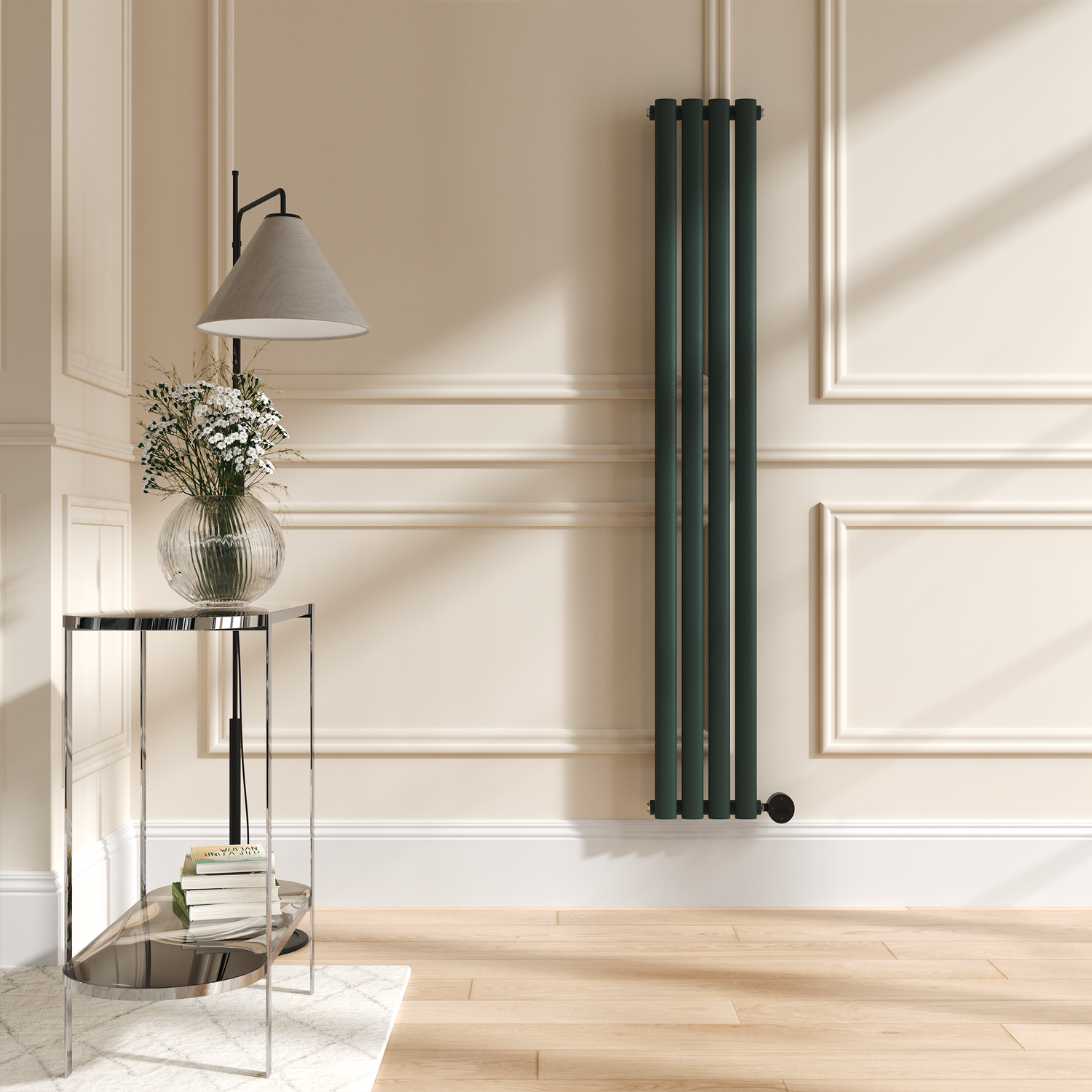 Evergreen Vertical Smart Electric Radiator Wi Fi Thermostat 1KW H1600xW236 Bathroom Safe
