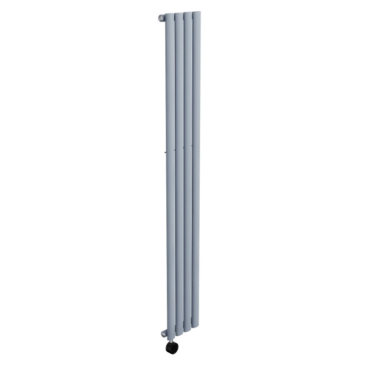 Light Grey Vertical Smart Electric Radiator with Wi-Fi Thermostat - 1kW - H1600xW236mm - Bathroom Safe