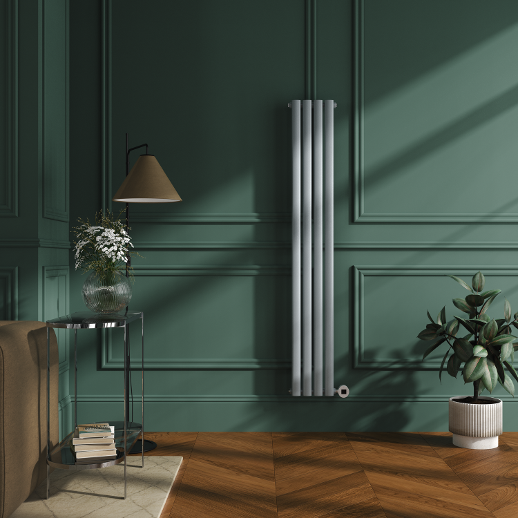 Vertical Tower Radiator GRADE A1 - Salt & Pepper Vertical Smart Electric Radiator with Wi-Fi ...
