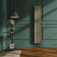 Riace Beige grey Vertical Flat Designer Radiator 1600x272mm Single Panel 1628 BTU