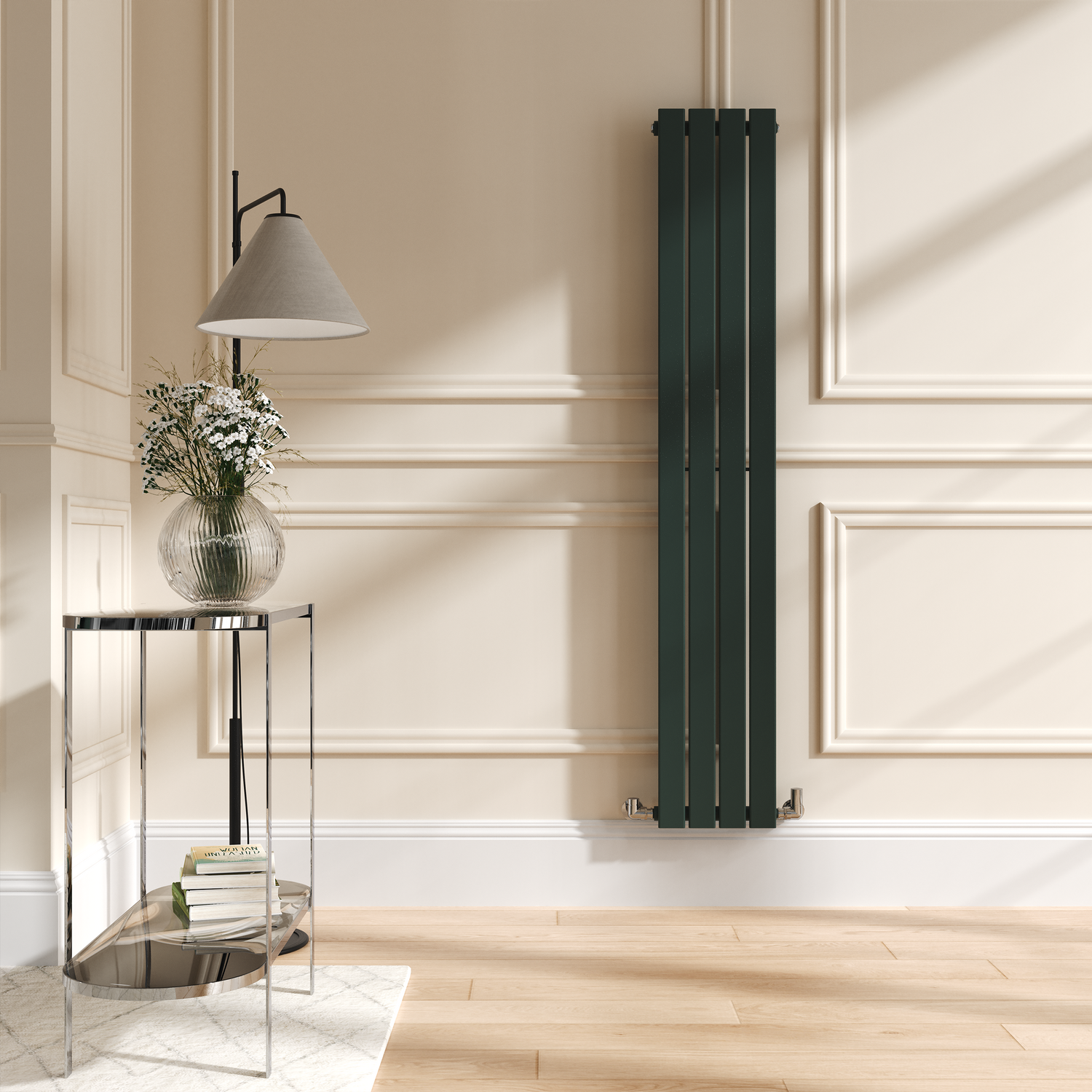 Evergreen Vertical Flat Designer Radiator 1600x272mm Single Panel 1628 BTU