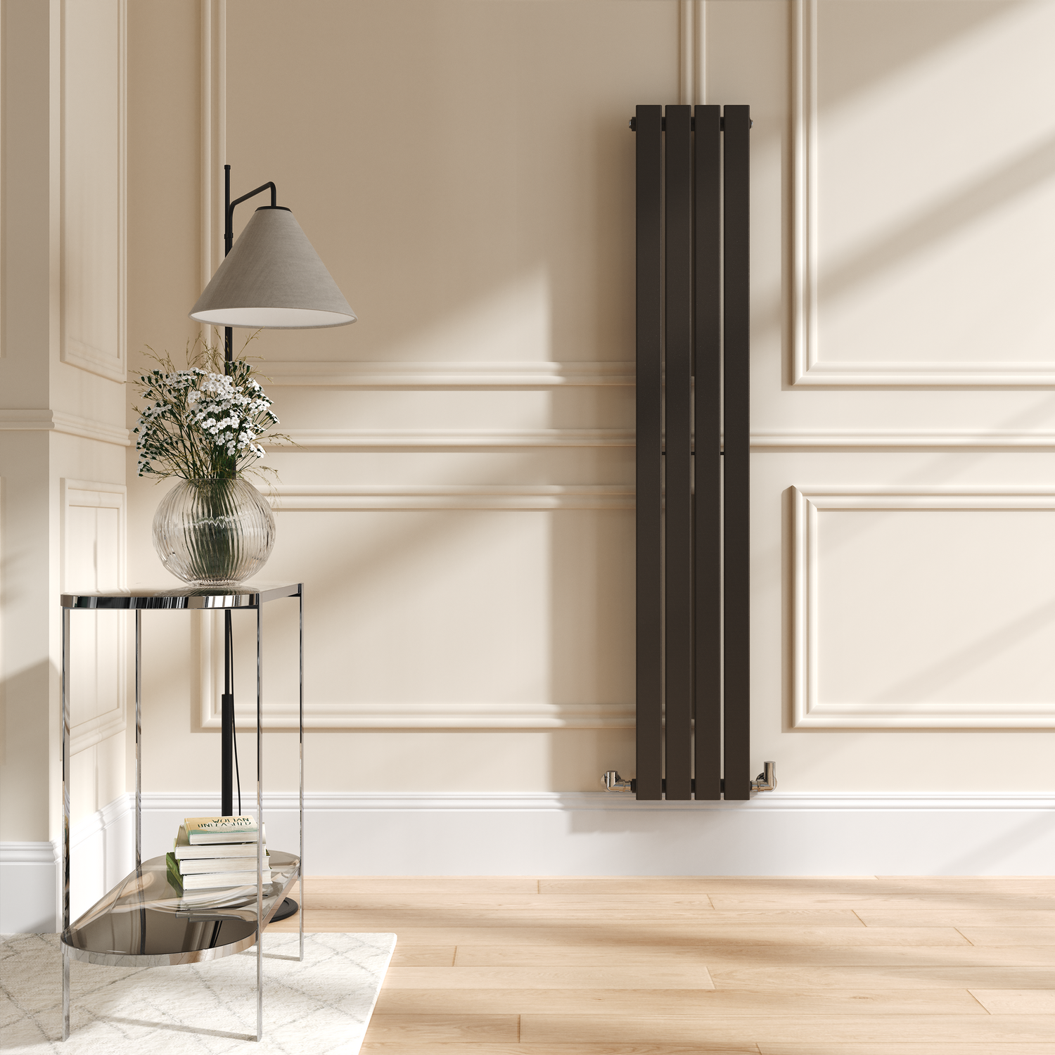 Riace Russet Vertical Flat Designer Radiator 1600X272mm Single Panel 1628 Btu VS4-1600-RUCF