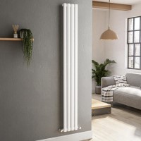 Sorrento White Vertical Oval Designer Radiator 1800x236mm Single Panel 1686 BTU Sorrento White Vertical Oval Designer Radiator 1800x236mm Single Panel 1686 BTU