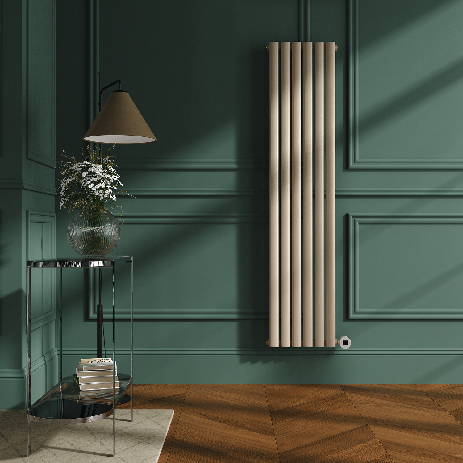 Cleopatra Vertical Smart Electric Radiator Wi Fi Thermostat 1KW H1600xW354 Bathroom Safe