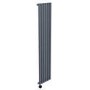 GRADE A1 - Anthracite Electric Vertical Designer Radiator 1kW with Wifi Thermostat - H1600xW354mm - IPX4 Bathroom Safe