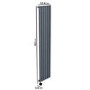 GRADE A1 - Anthracite Electric Vertical Designer Radiator 1kW with Wifi Thermostat - H1600xW354mm - IPX4 Bathroom Safe