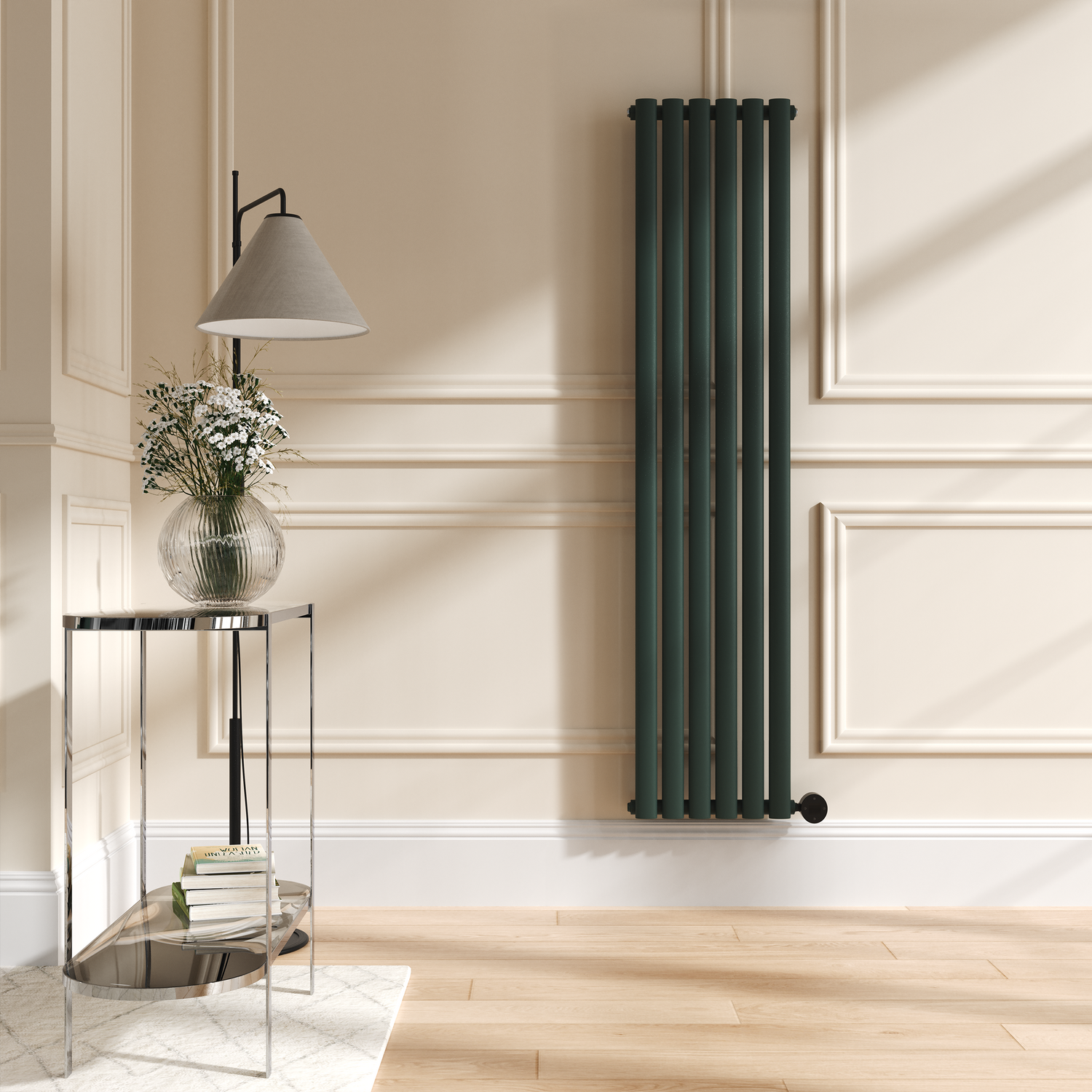 Evergreen Vertical Smart Electric Radiator Wi Fi Thermostat 1KW H1600xW354 Bathroom Safe