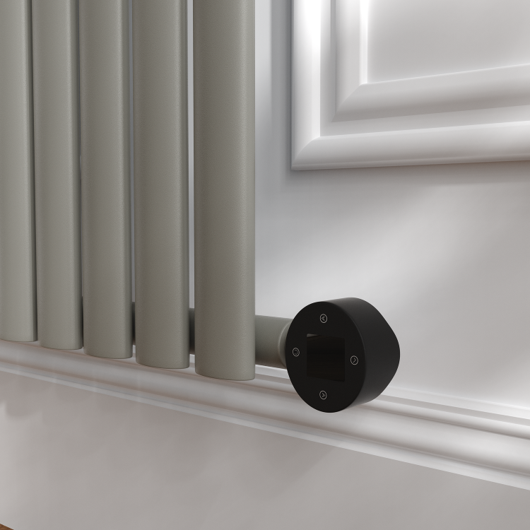 Smoked Stone Vertical Smart Electric Radiator with Wi-Fi Thermostat - 1KW - H1600xW354 - Bathroom Safe