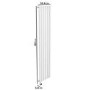 White Electric Vertical Designer Radiator 1kW with Wifi Thermostat - H1600xW354mm - IPX4 Bathroom Safe