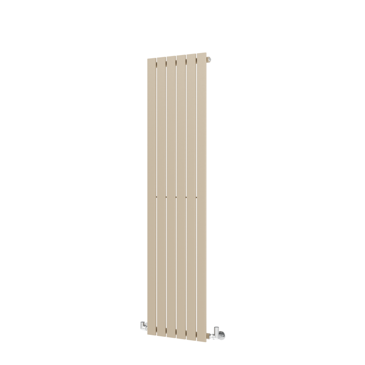 Riace Beige grey Vertical Flat Designer Radiator 1600x408mm Single Panel 2442 BTU