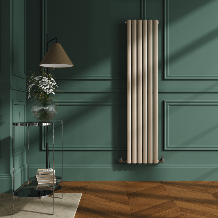 Sorrento Cleopatra Vertical Oval Designer Radiator 1600x354mm Single Panel 2282 BTU