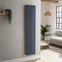 Sorrento Anthracite Vertical Oval Designer Radiator 1600x354mm Single Panel 2282 BTU Sorrento Anthracite Vertical Oval Designer Radiator 1600x354mm Single Panel 2282 BTU
