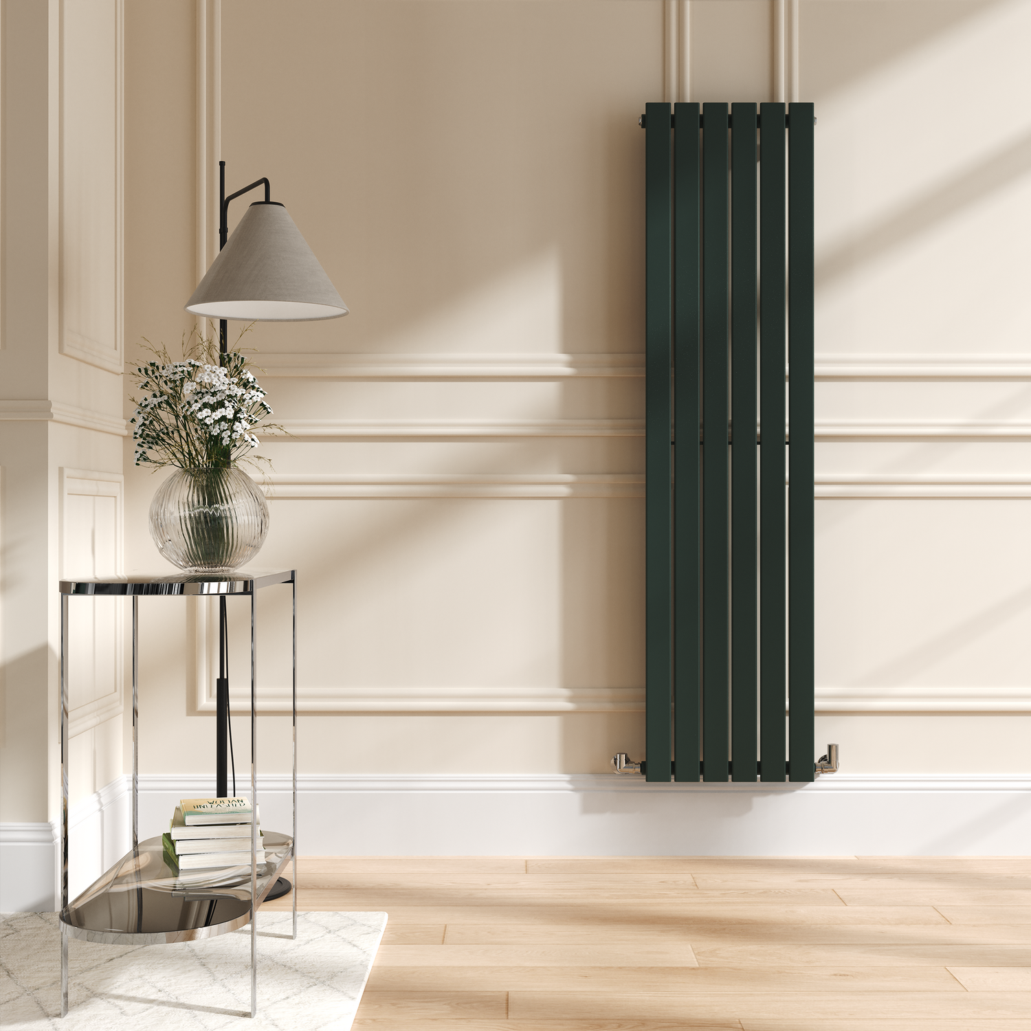 Evergreen Vertical Flat Designer Radiator 1600x408mm Single Panel 2442 BTU