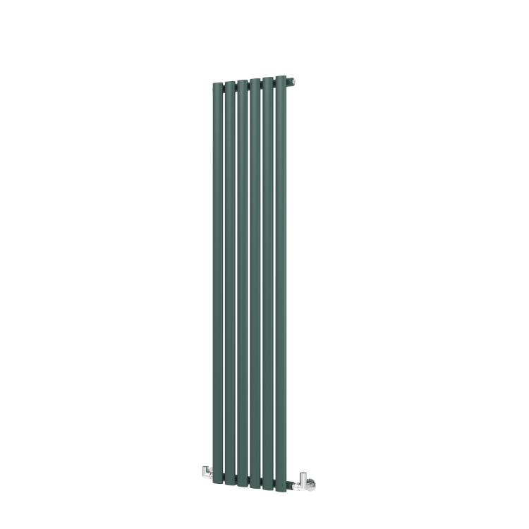 Sorrento Evergreen Vertical Oval Designer Radiator 1600x354mm Single Panel 2282 BTU
