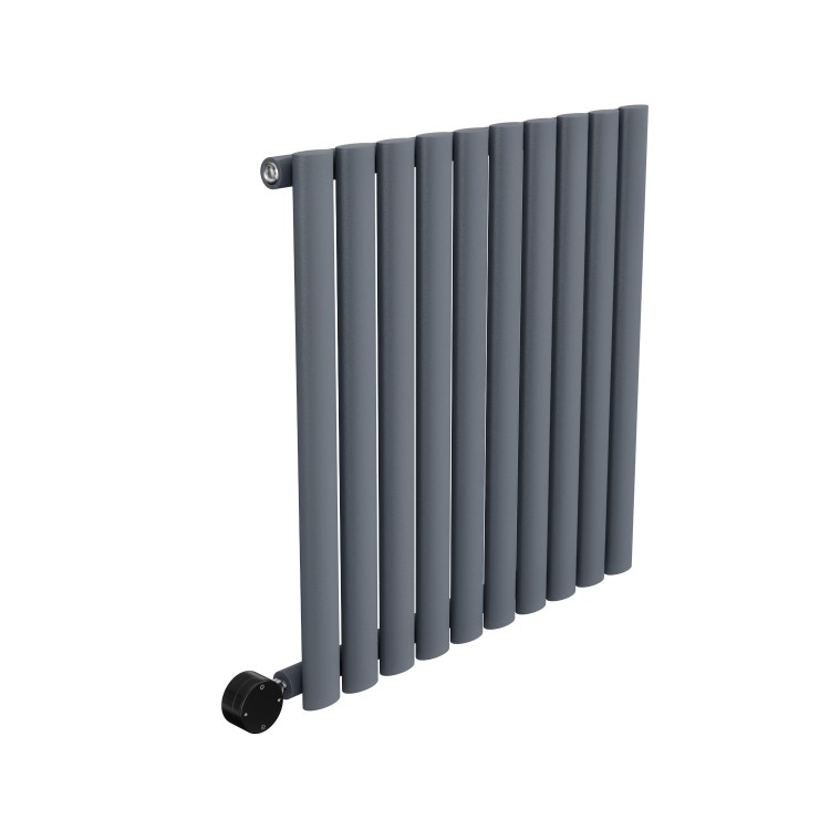 Anthracite Horizontal Smart Electric Radiator with Wi-Fi Thermostat - 600W - H600xW590mm - Bathroom Safe
