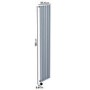 Light Grey Electric Vertical Designer Radiator 2kW with Wifi Thermostat - H1800xW354mm - IPX4 Bathroom Safe