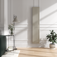 Linen Vertical Smart Electric Radiator with Wi-Fi Thermostat - 2x1KW - H1800xW354 - Bathroom Safe