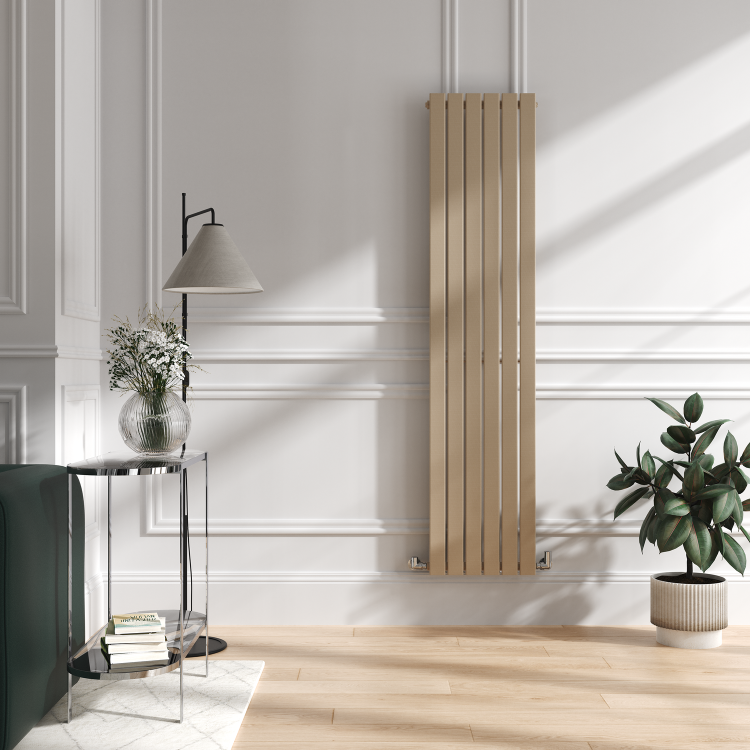 Riace Cleopatra Vertical Flat Designer Radiator 1800x408mm Single Panel 2705 BTU