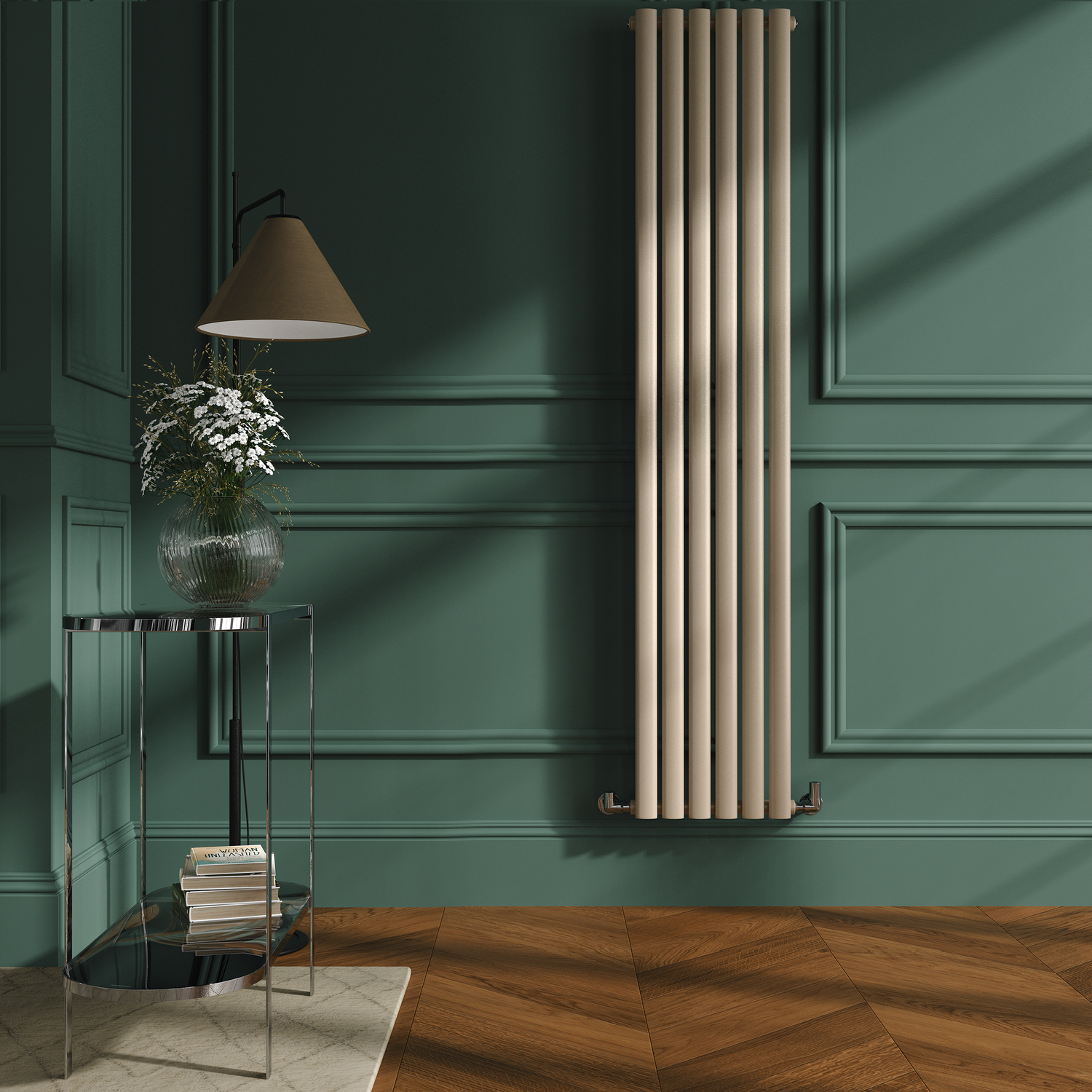 Cleopatra Vertical Oval Designer Radiator 1800x354mm Single Panel 2530 BTU
