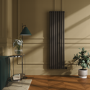 Russet Vertical Smart Electric Radiator with Wi-Fi Thermostat - 2x1.2KW - H1800xW472 - Bathroom Safe