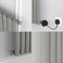 Smoked Stone Vertical Smart Electric Radiator with Wi-Fi Thermostat - 2x1.2KW - H1800xW472 - Bathroom Safe
