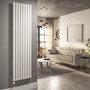 GRADE A2 - White Electric Vertical Designer Radiator 2.4kW with Wifi Thermostat - H1800xW472mm - IPX4 Bathroom Safe