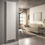 Refurbished White Electric Vertical Designer Radiator 2.4kW with Wifi Thermostat - H1800xW472mm - IPX4 Bathroom Safe