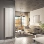 GRADE A2 - White Electric Vertical Designer Radiator 2.4kW with Wifi Thermostat - H1800xW472mm - IPX4 Bathroom Safe