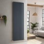GRADE A1 - Riace Anthracite Vertical Flat Designer Radiator 1800x544mm Single Panel 3607 BTU