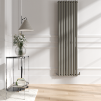 Sorrento Smoked Stone Vertical Oval Designer Radiator 1800x472mm Single Panel 3373 BTU
