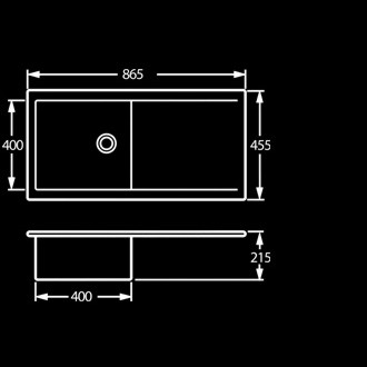 CDA VSK1SS Single Bowl and Drainer Designer Sink