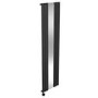 Midnight Black Vertical Smart Smart Electric Radiator with Mirror 1.2kW - H1800xW500mm - Bathroom Safe
