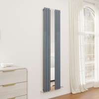 Specchio Anthracite Vertical Oval Designer Radiator with Mirror 1800x500mm Single Panel 2680 BTU Specchio Anthracite Vertical Oval Designer Radiator with Mirror 1800x500mm Single Panel 2680 BTU