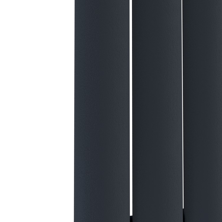 Specchio Anthracite Vertical Oval Designer Radiator with Mirror 1800x500mm Single Panel 2680 BTU