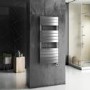 ElectriQ Designer Chrome Flat Panel Towel Rail - 400W with Wifi Thermostat - H1200xW500mm - IPX4 Bathroom Safe