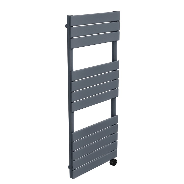 Anthracite Flat Panel Smart Electric Towel Radiator with Wi-Fi Thermostat - 1kW - H1200xW500mm - Bathroom Safe