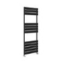 Riace Midnight Black Vertical Flat Towel Radiator 1200x450mm Single Panel 1621 BTU