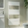 Riace White Vertical Flat Towel Radiator 1200x600mm Single Panel 2034 BTU