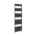 Riace Midnight Black Vertical Flat Towel Radiator 1800x600mm Single Panel 3135 BTU